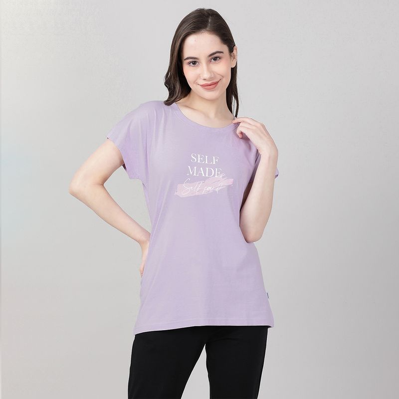 Mackly Womens Printed Tshirt - Lavender (2XL)