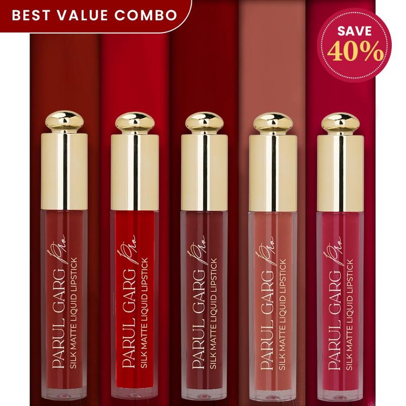 Parul Garg Beauty 5 Silk Matte Liquid Lipstick Long-Lasting, Smudge-Proof - Mua’S Bridal Must-Haves