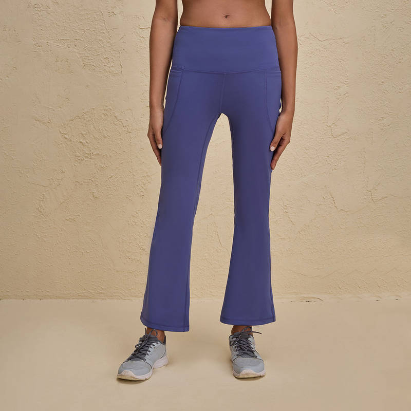 Nykd by Nykaa High-Rise Leggings in Cloud Soft & Squat Proof Fabric with Anti Slip Waist-Blue NYK252