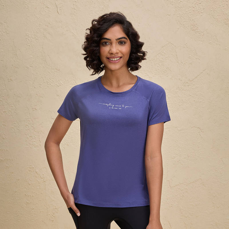 Nykd By Nykaa Ultra Soft, Quick Dry, 30 SPF Sun Protecting T Shirt NYK296 Blue (S)