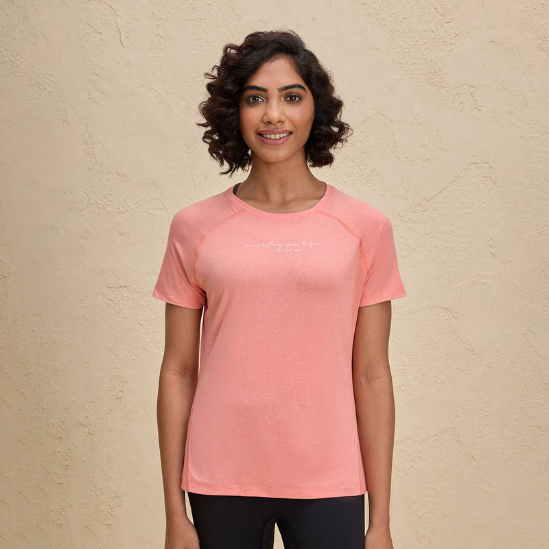 Nykd By Nykaa Ultra Soft, Quick Dry, 30 SPF Sun Protecting T Shirt NYK296 Orange (2XL)