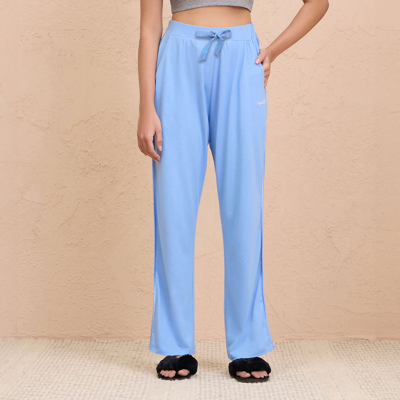 Nykd By Nykaa Sleep Essential Super Comfy Cotton-Modal Pajama-NYS911-Light Blue (2XL)