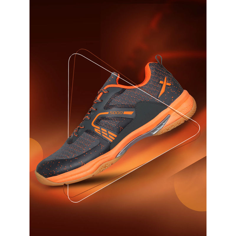 Vector X Spark 5000 Non Marking Badminton Shoes Orange & Grey (UK 6)