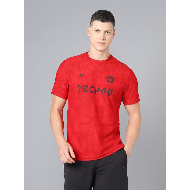 Technosport Men Red Casual Sportswear T-Shirt (M)
