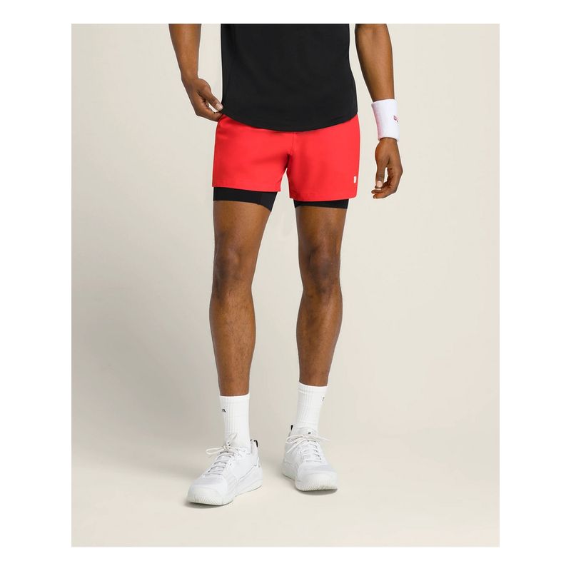 Wilson Men Red Lined Training Shorts Sports Gym Running Activewear Shorts (XL)