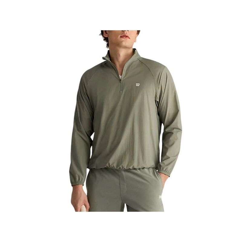 Wilson Grey Men Player Half Zip Wind Shell Lightweight Sports Jacket (XL)