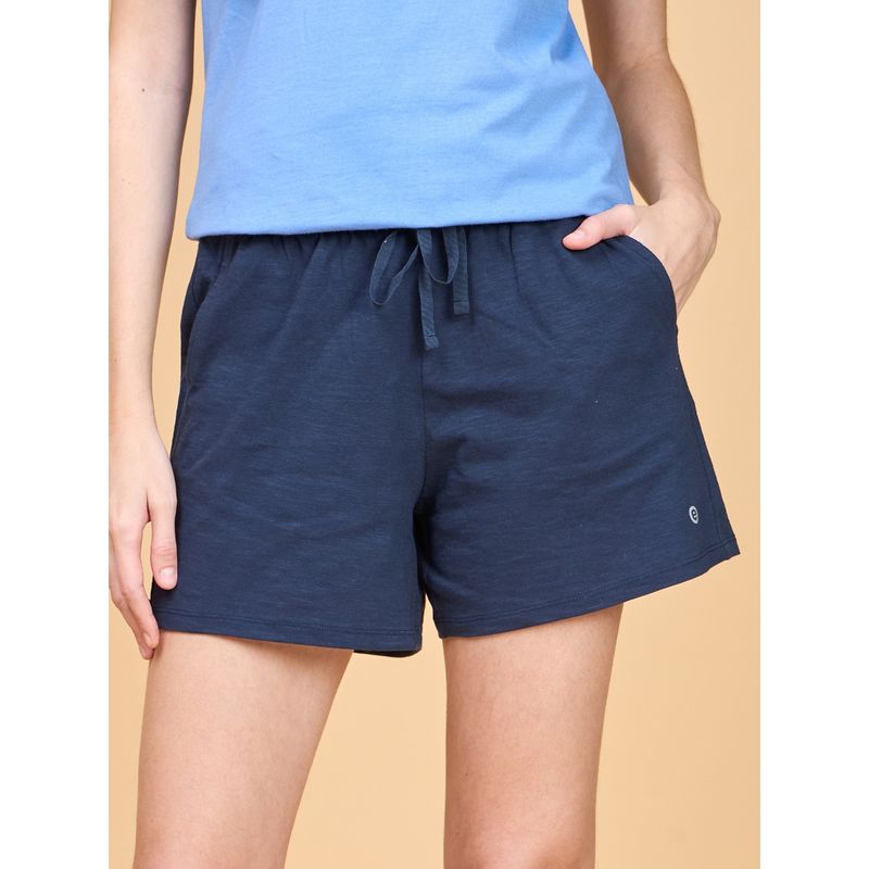 Enamor Essentials Womens E062-Mid Rise Relaxed Fit Thigh Length Jersey Shorts (L)