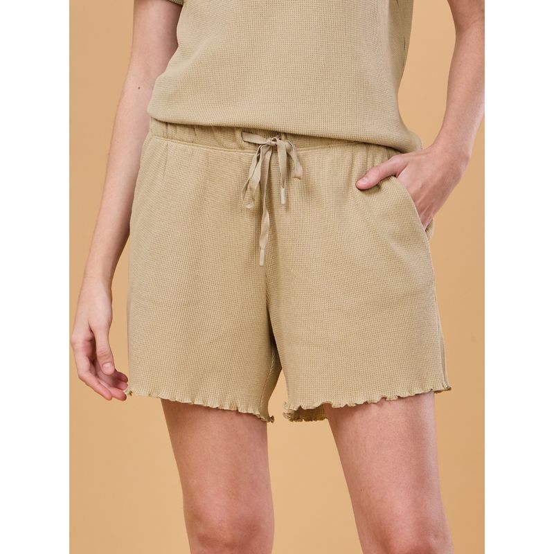 Enamor E703 - Comfortable Waffle Fabric Shorts for Casual Chic Comfort (S)
