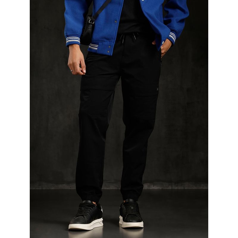 WROGN Solid Straight Fit Joggers - Black (28)