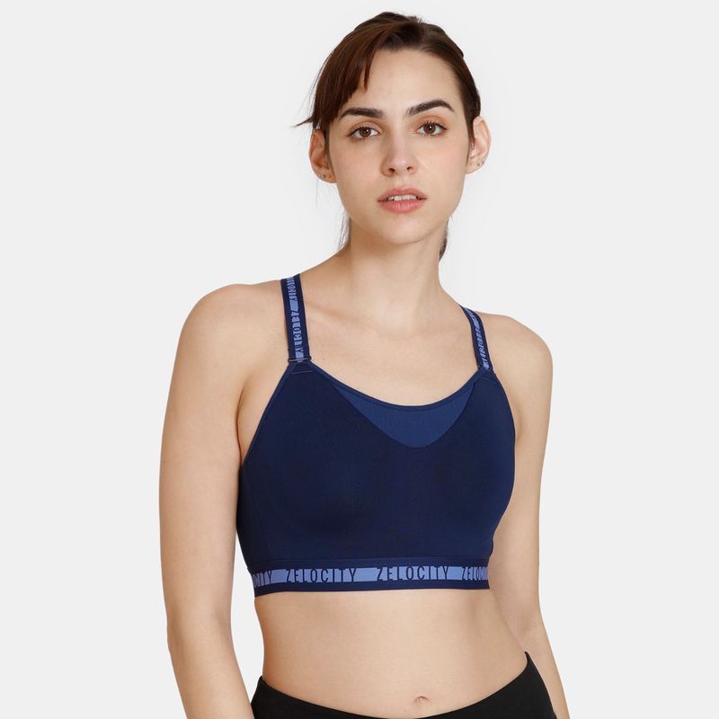 Zivame Zelocity High Impact Sports Bra Medieval Blue Buy Zivame