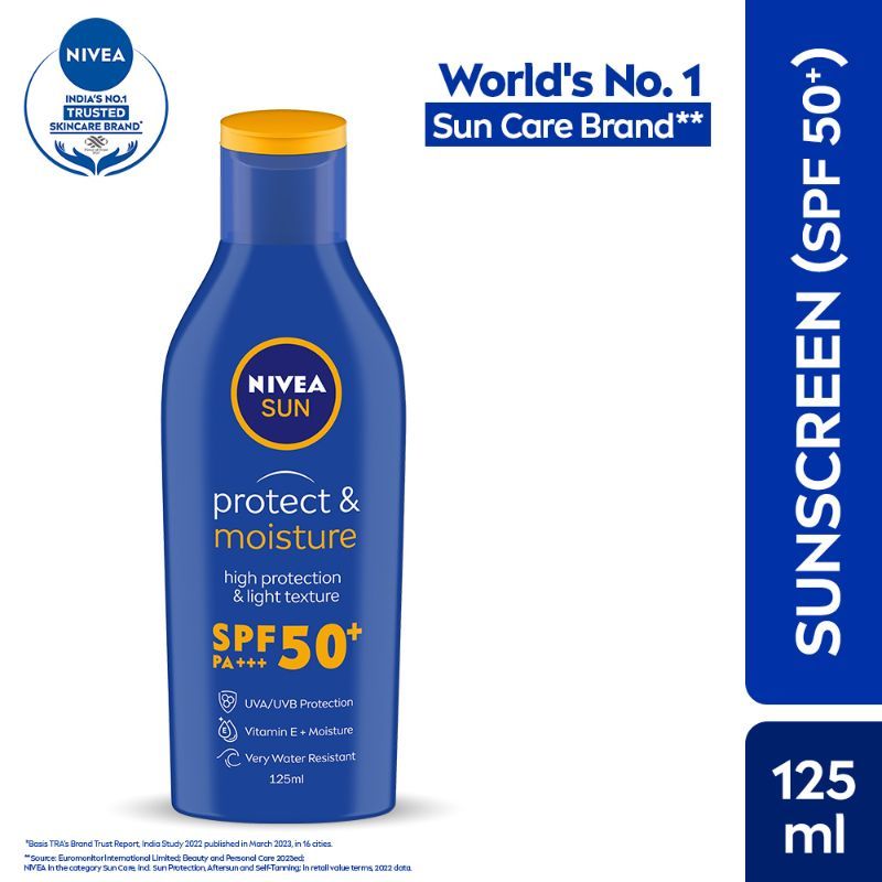 NIVEA Sunscreen with SPF 50+, Vit E, PA+++, UVA & UVB protection- INSTANT & WATERPROOF (face & body)