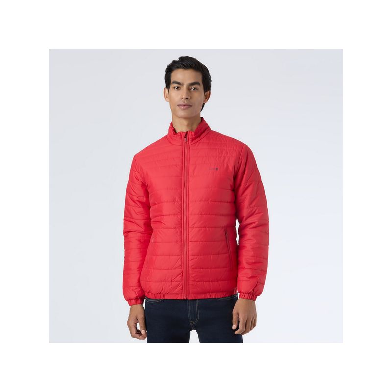 Pepe Jeans Men Red Quilted Puffer Jacket (L)