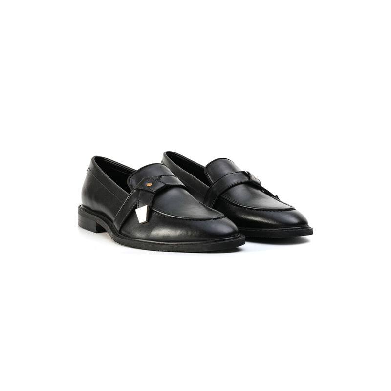 Monkstory Belted Slip-Ons Loafers - Matte Black (UK 11)