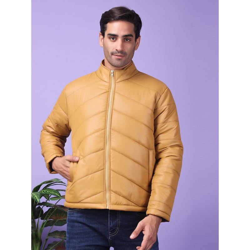 Buy HANGUP Men Casual Solid Khaki Bomber Jacket Online