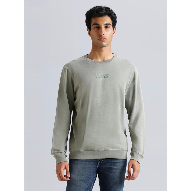 Pepe Jeans Green Crew Neck Full Sleeve Sweatshirt (S)