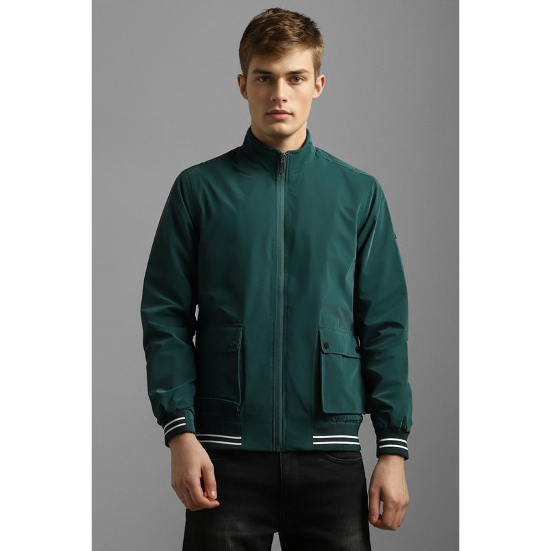 Louis Philippe Men Casual Green Solid Jackets (L)