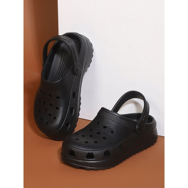 Truffle Collection Black Solid Clogs (UK 7)