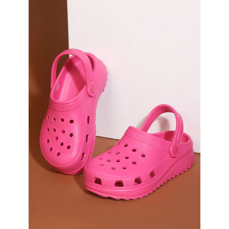 Truffle Collection Pink Solid Clogs (UK 3)