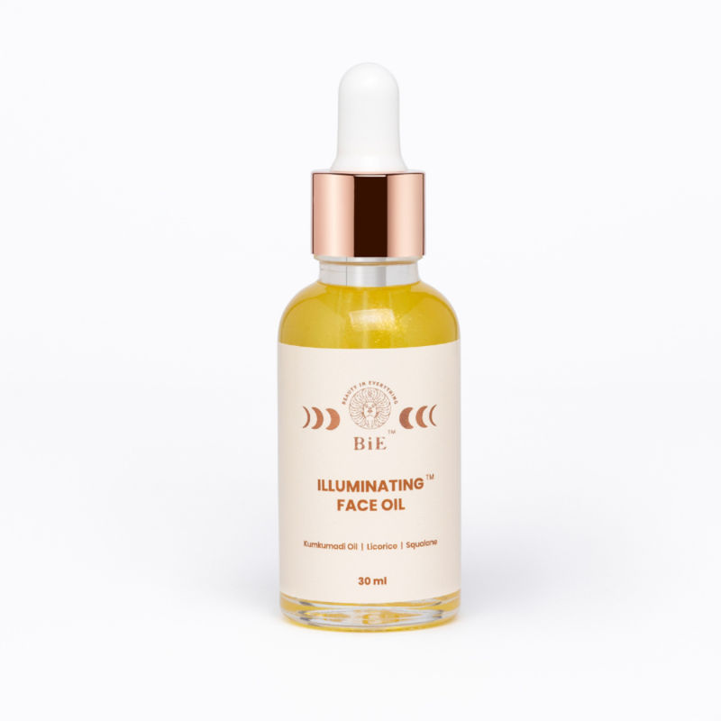 BiE Illuminating Face Oil with Kumkumadi Oil, Squalane, Licorice for Glowing Skin, All Skin Types