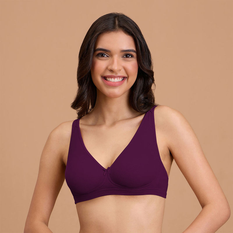 Nykd by Nykaa Super Soft Luxe Modal Non Padded Non Wired Lounge Bra NYB387 Eggplant (34D)