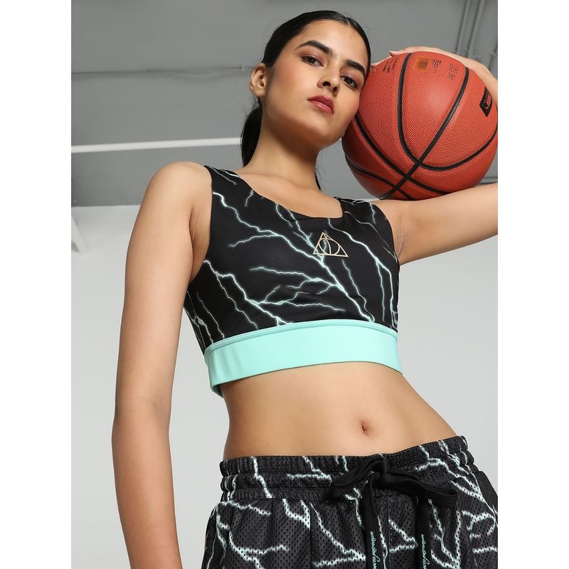 Puma HOOPS x HARRY POTTER Womens Black Sports Bra (S)