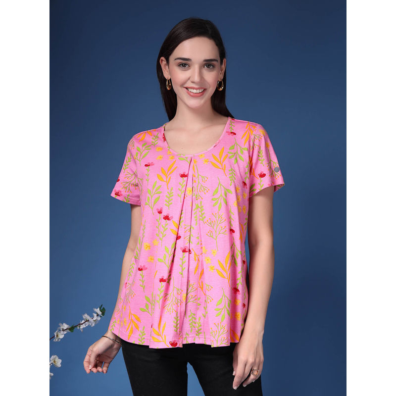 Zelena ROSALIE Floral Cotton Maternity and Nursing Top (M)