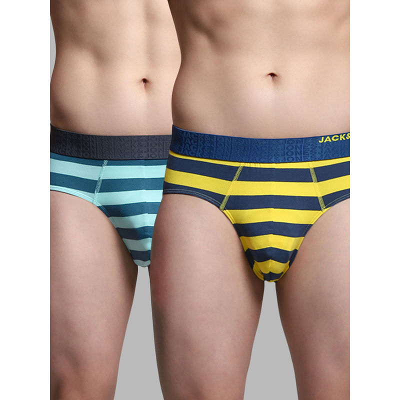 Jack & Jones Jack and Jones Men Striped Briefs (Pack of 2) (XL)