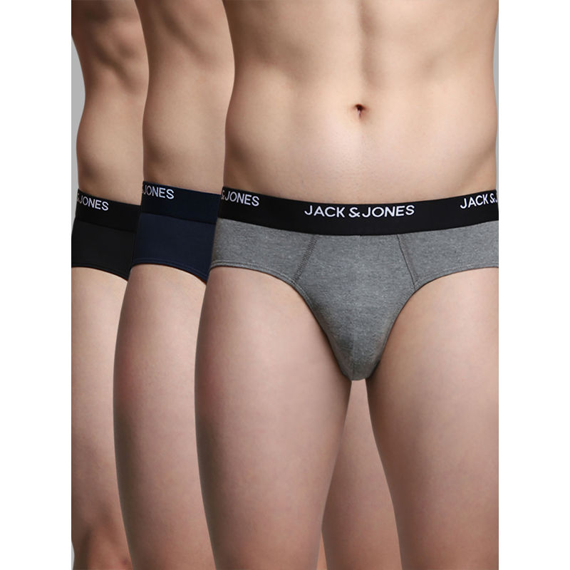 Jack & Jones Jack and Jones Men Solid Briefs (Pack of 3) (S)