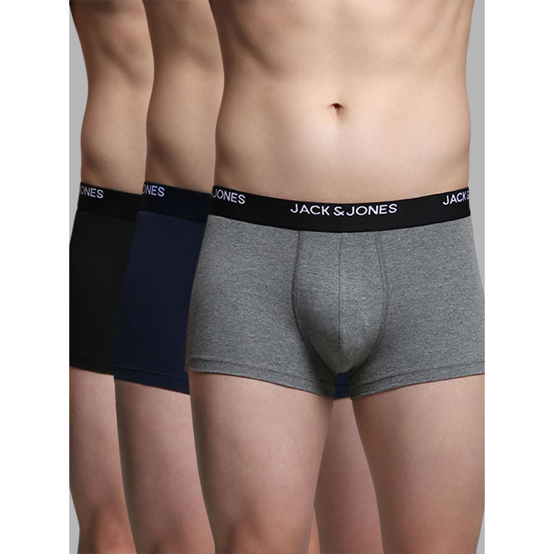 Jack & Jones Jack and Jones Men Solid Trunks (Pack of 3) (M)