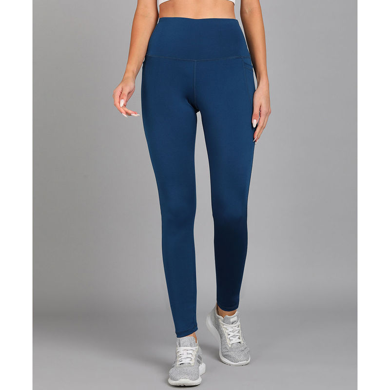 Rock Paper Scissors Blue Skinny Gym Tights (M)