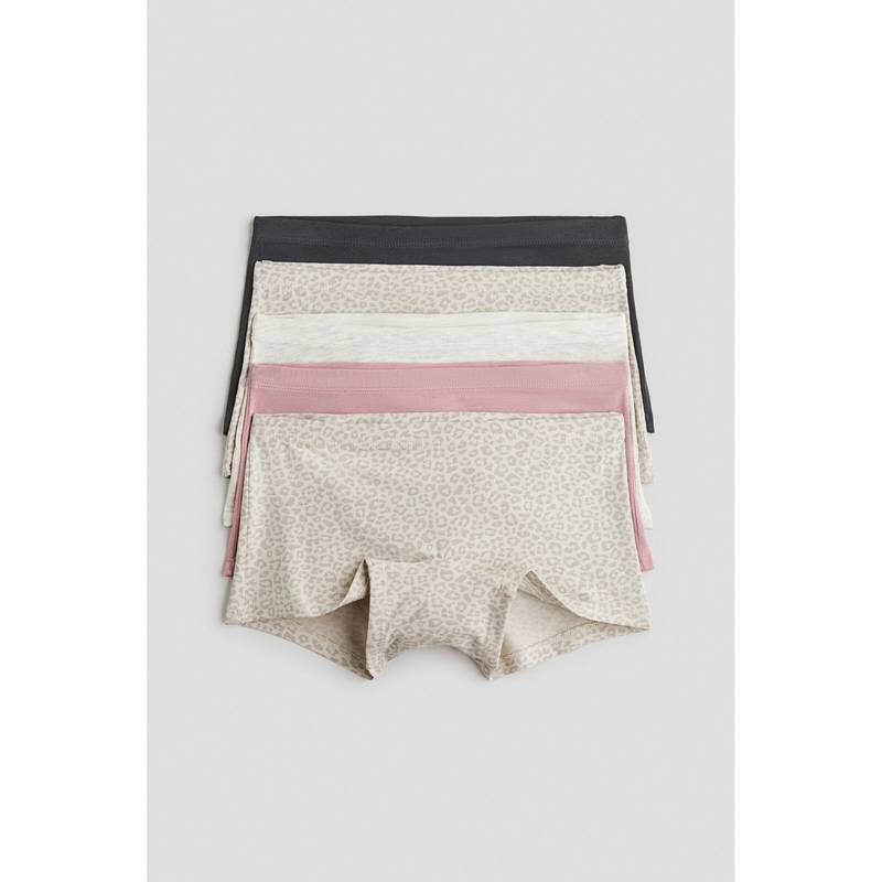 H&M Girls Multi-Color 5-Pack Cotton Boxer Briefs (8-10 Years)