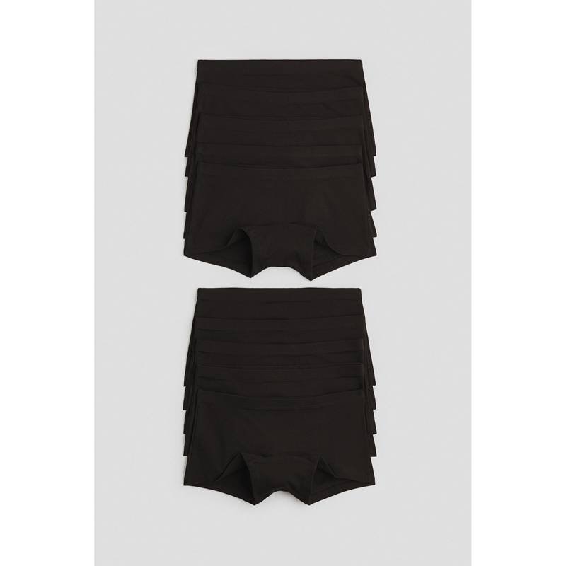 H&M Girls Black 10-Pack Boxer Briefs (8-10 Years)