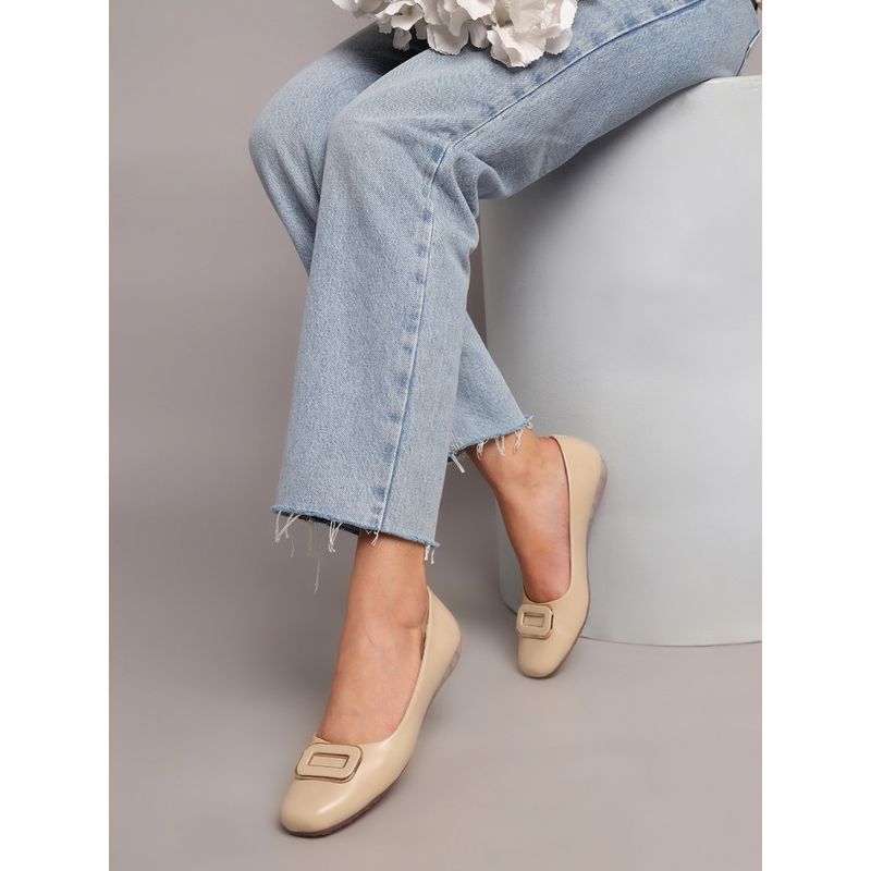 Truffle Collection Nude Solid Ballerina (UK 5)