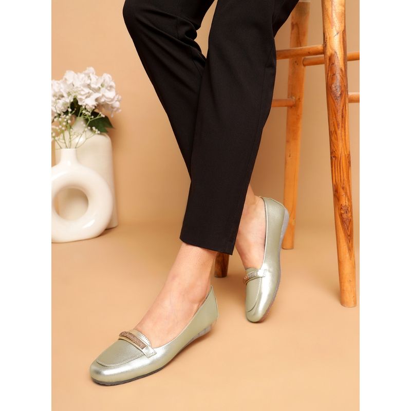 Truffle Collection Gold Solid Ballerina (UK 3)