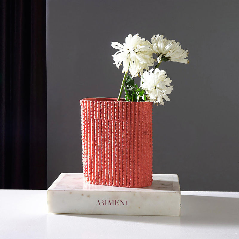 The Artment Resin Riot Of Colour Vase, Salmon Pink Color Buy The