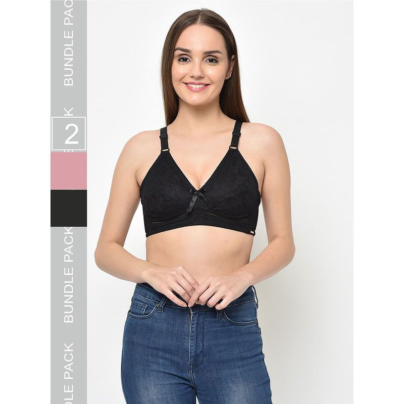 Curvy Love Plus Size Non Padded Lacy Minimizer Bra (Pack of 2) (34B)