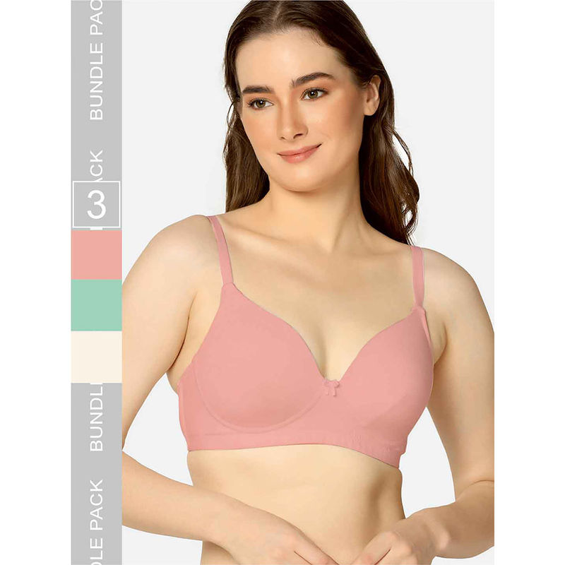 Curvy Love Plus Size Soft Padded Everyday Comfort Bra (Pack of 3) (36D)