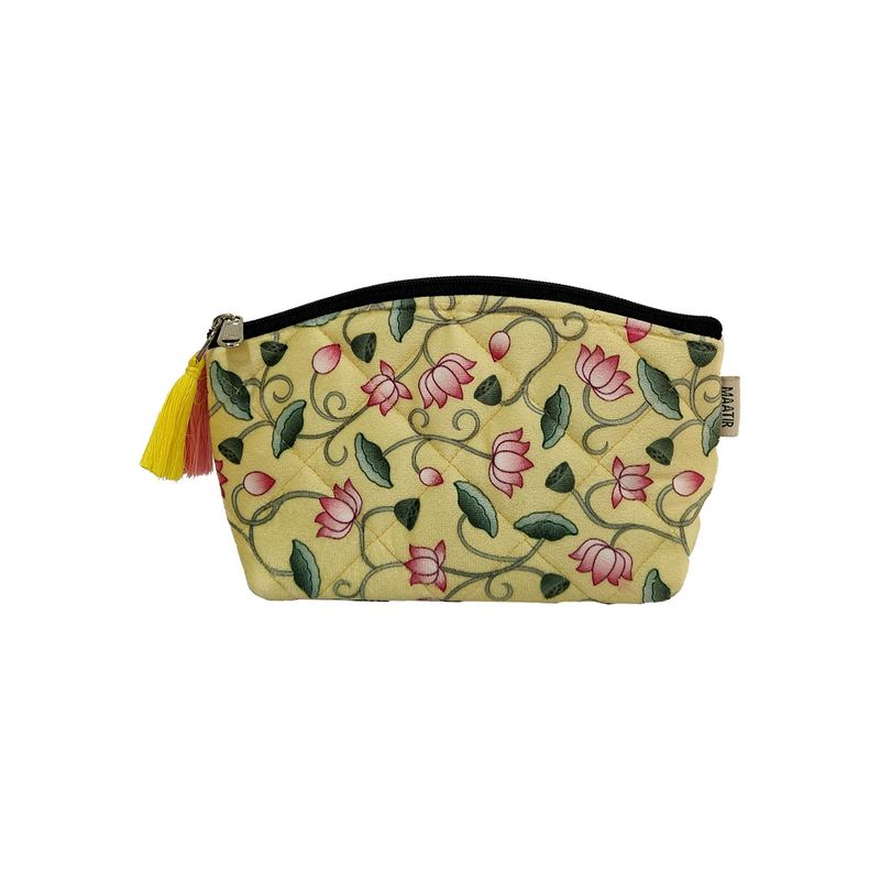 Maatir Velvet Sunglasses Pouch Pop Colours Pichwai Lotus Design Travel Pouch (S)