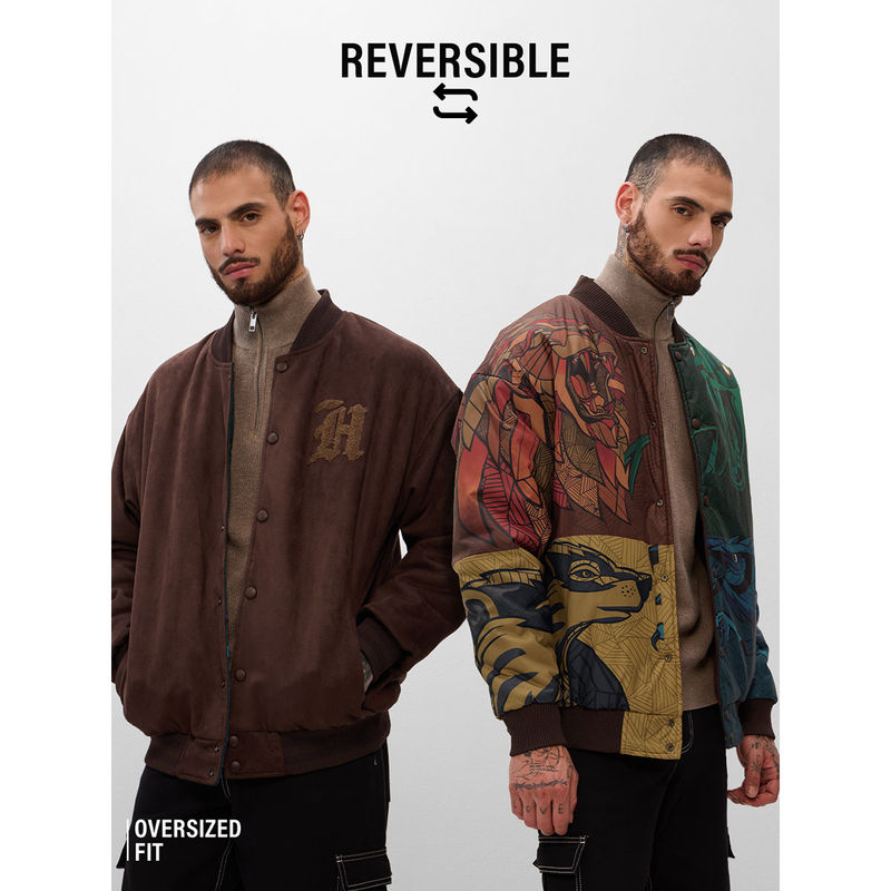 The Souled Store Official Reversible Bomber Harry Potter Hogwarts Men's Jacket (M)