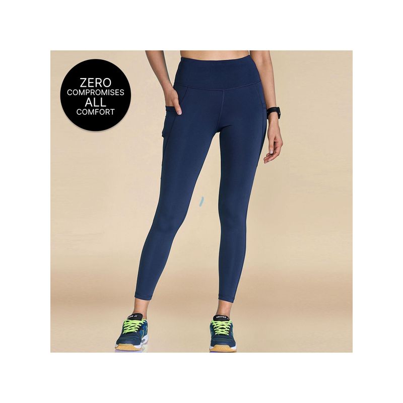 Kica High-Waisted Workout Leggings in Sculpting Stretch Kica SKN Fabric Navy Blue (M)