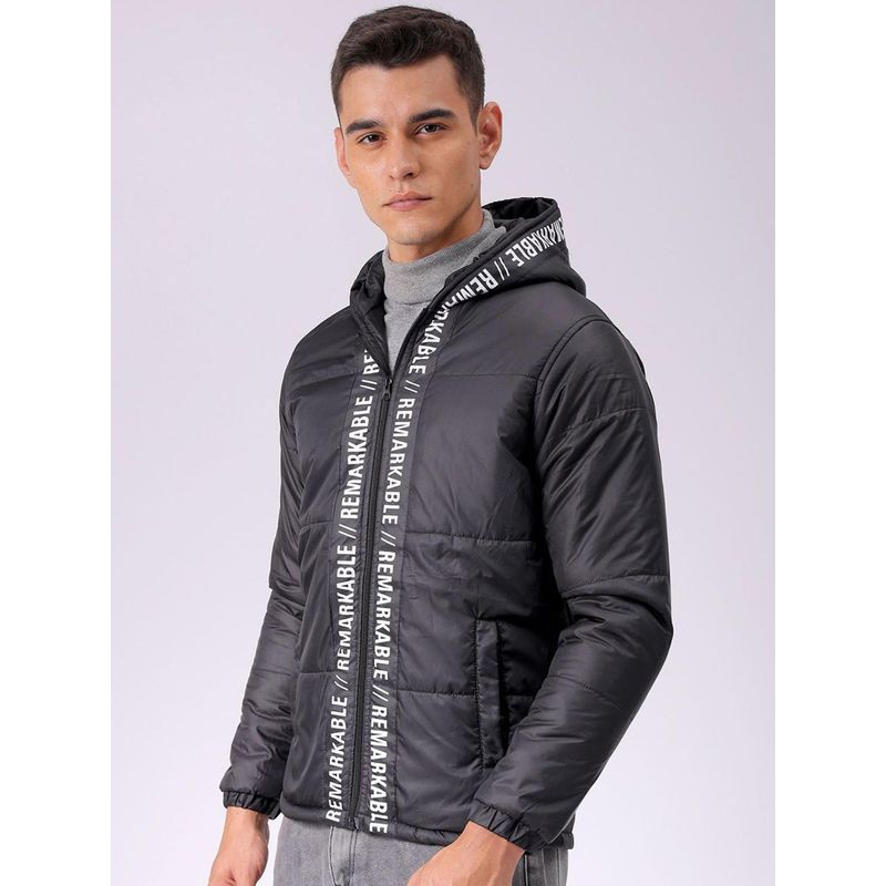 The Indian Garage Co Men Slim Fit Graphic Hooded Full Sleeves Jacket (M)