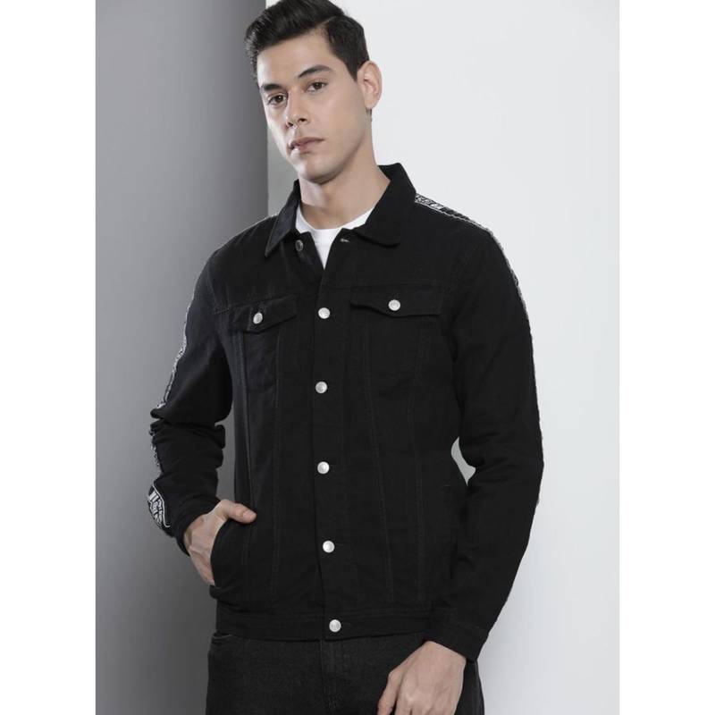 The Indian Garage Co Men Slim Fit Solid Collar Neck Full Sleeves Jacket (S)