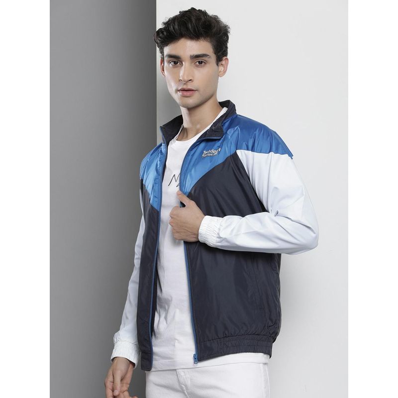 The Indian Garage Co Men Regular Fit Printed High Neck Full Sleeves Windcheater (2XL)