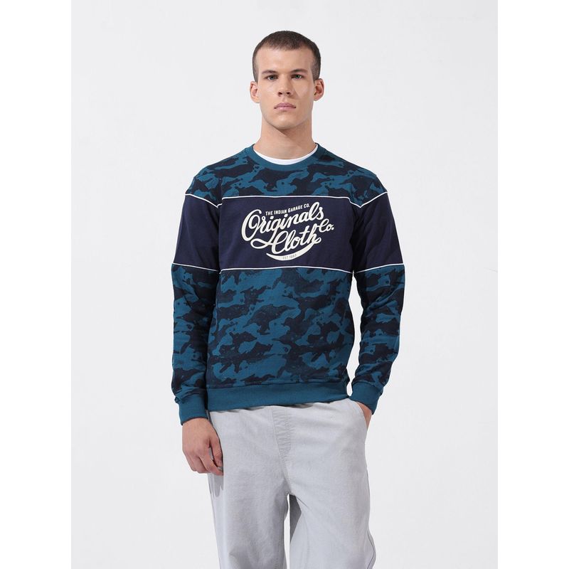 The Indian Garage Co Men Slim Fit Solid Crew Neck Full Sleeves Sweatshirt (S)