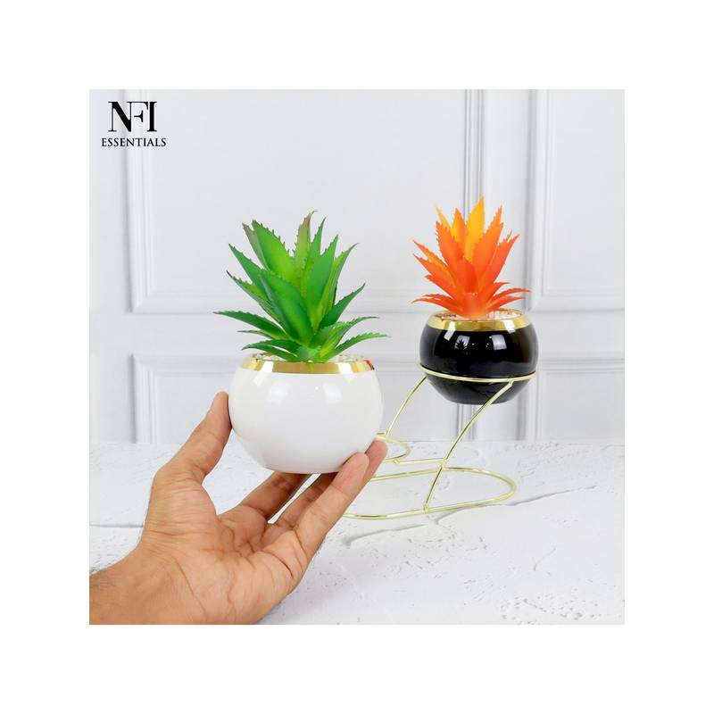 NFI Essentials Artificial Plants With Dual Ceramic Pots