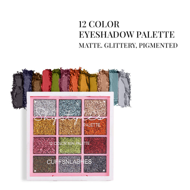 CUFFS N LASHES X The Shystyles Palette 12 Color Mini Palette