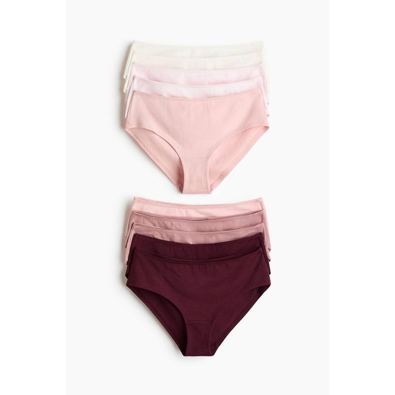 H&M Women Multi-Color 10-Pack Cotton Hipster Briefs (XS)