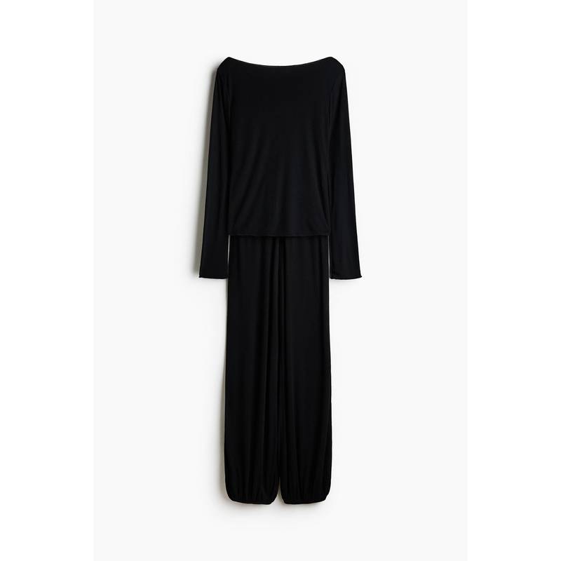 H&M Women Black Jersey Pyjamas And Top (XS)