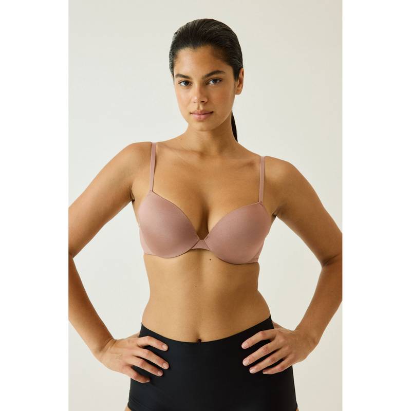 H&M Women Mauve Seamless Microfibre Push-Up Bra (34A)