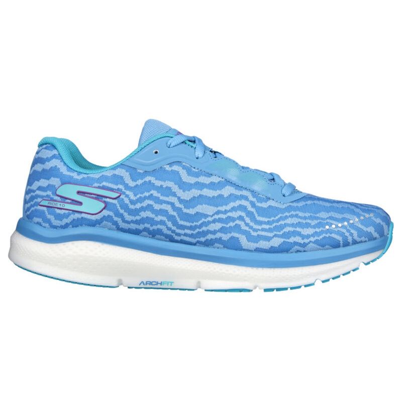 SKECHERS GO RUN RIDE 10 Blue Running Shoes (UK 2)